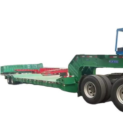 Mua Loading phía trước Lowboy trailer 4 trục 120ton có thể tháo rời Gooseneck Hydraulic Removable Drop Deck Lowbed trailer cho Kenya online manufacture