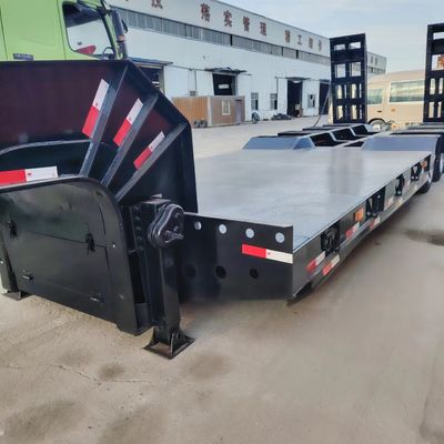 Mua New 3 axle Lowbed Trailer Transport Bulldozer Lowboy Gooseneck Semi Trailer với hệ thống treo cơ khí online manufacture