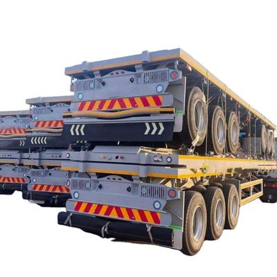 Giá tốt. Container vận chuyển hiệu quả cao Semi-trailer màu xanh 30-80 tấn 2 3 4 trục Semi-trailer phẳng trực tuyến