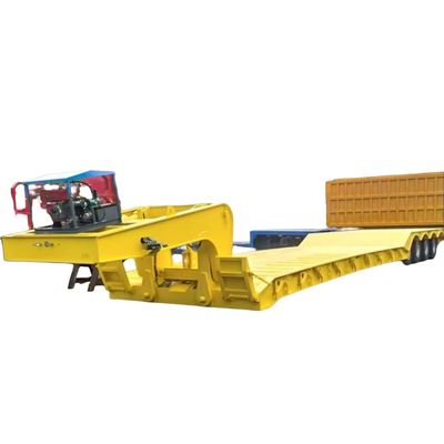 Giá tốt. 2 Dòng 4 trục thấp giường trailer 80-120ton có thể tháo rời Gooseneck Semi Truck Lowboy trailer bán Malawi trực tuyến