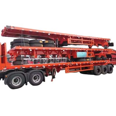 Giá tốt. 70ton 3axles Flatbed Semi Trailer Pan Trailer Semi Truck Flatbed Trailer 40ft 12m Để bán trực tuyến