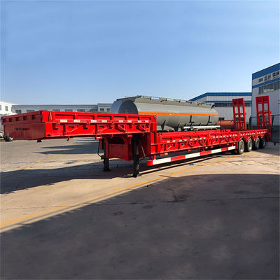 Giá tốt. 4 trục 80T Heavy Duty Lowbed Trailer với bộ mở rộng với treo cơ học và vòi trực tuyến